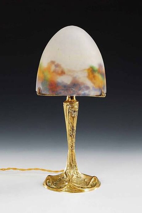 Nr. 49 Tischlampe gemarkt: Muller Freres Luneville (Blankgeätzt)