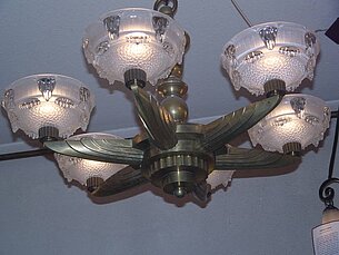 Nr. 2 Lüster, Art Deco gemarkt: Verrerie d`Art Petitot & Ezan Paris, um 1930 / 1935