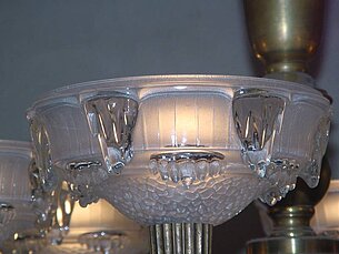 Nr. 2 Lüster, Art Deco gemarkt: Verrerie d`Art Petitot & Ezan Paris, um 1930 / 1935