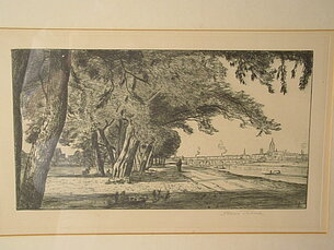 Nr. 2 Blick auf Frankfurt  (Weg von der Gerbermühle nach Frankfurt am Main) von Hans Thoma  1839 - 1924