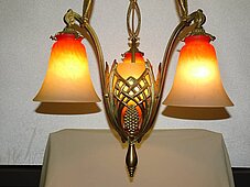 Nr. 26 LÜSTER Originale Jugendstil-Lampe der Verreries Schneider